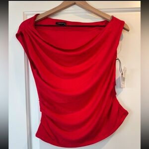 Originality Drape Neck Tank Red Medium Juniors Dry Goods NWT
